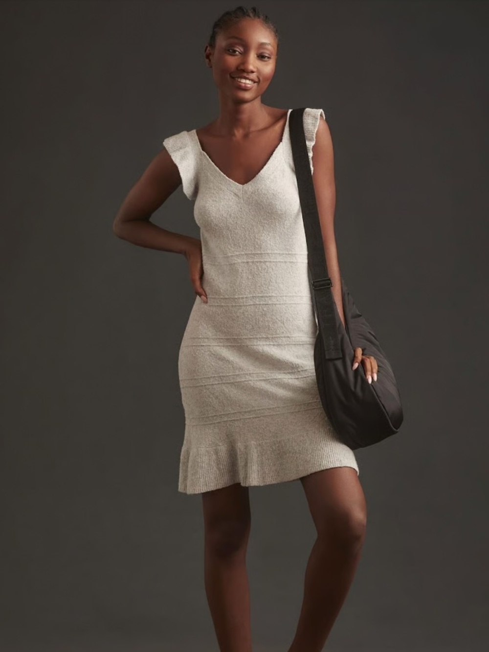 $205 NWT Sundays Lou Mini Dress Anthropologie Knit Dress Ruffle Large